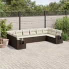 Zwarte tuinset van gepoedercoat staal voor comfortabel buitengebruik - Bruin en crème / Zonder tafel - Tuinsets