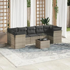 Zwarte tuinset van gepoedercoat staal voor comfortabel buitenkijken - Lichtgrijs / 3x midden + Tafel + 4x hoek