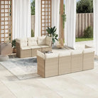 Zwarte tuinset van gepoedercoat staal voor comfortabel buitenkijken - beige en crèmekleurig / Tafel + 4x hoek + 3x