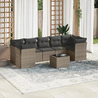 Zwarte tuinset van gepoedercoat staal voor comfortabel buitenkijken - Grijs / 3x midden + Tafel + 4x hoek - Tuinsets