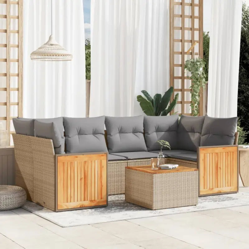 Zwarte tuinset van gepoedercoated staal met waterdichte zak voor buiten - Beige en grijs - Tuinsets