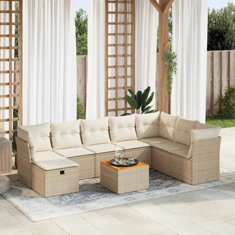 Zwarte tuinset van gepoedercoated staal voor terras en tuinruimte - beige en crèmekleurig / met opbergruimte - Tuinsets