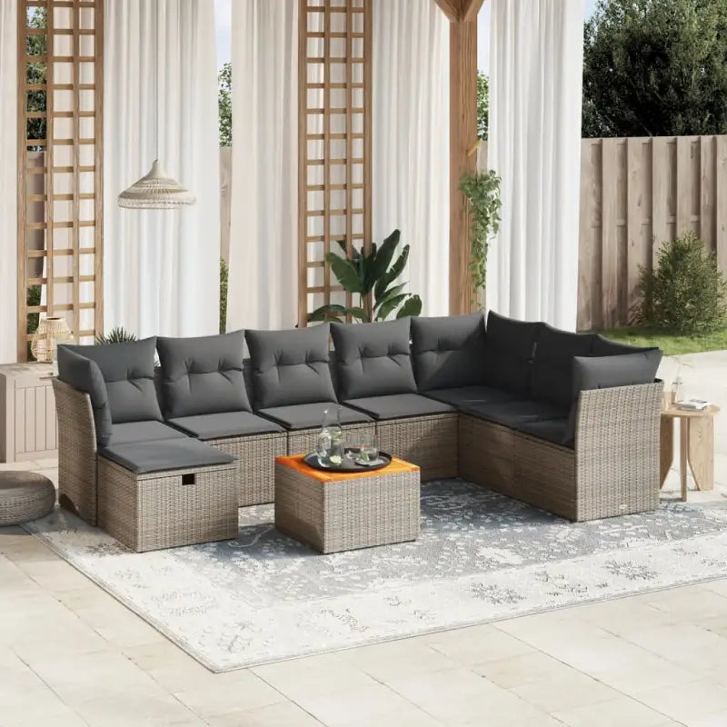 Zwarte tuinset van gepoedercoated staal voor terras en tuinruimte - Grijs / zonder opbergruimte - Tuinsets
