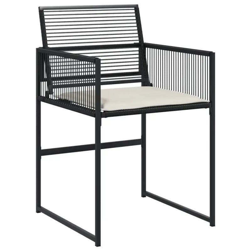 Zwarte tuinset van PE-rattan en gepoedercoat staal met ruime afmetingen - Tuinsets