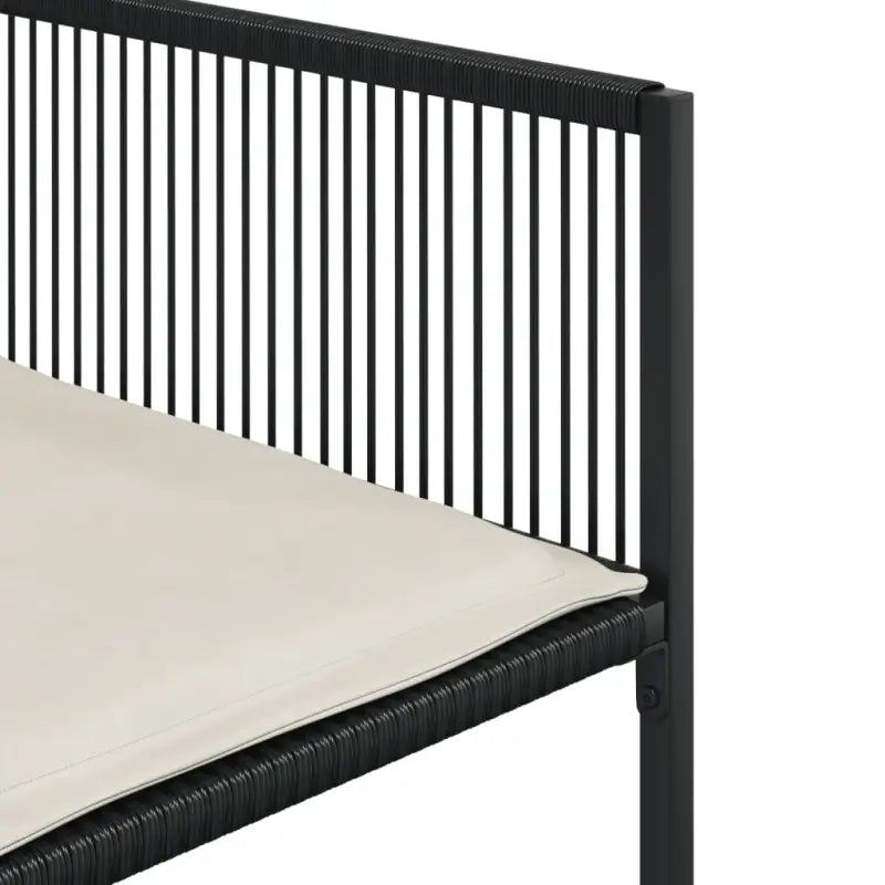 Zwarte tuinset van PE-rattan en gepoedercoat staal met ruime afmetingen - Tuinsets