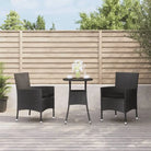 Zwarte tuinset van poly rattan en gepoedercoat staal voor comfort - Zwart - Tuinsets