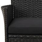 Zwarte tuinset van poly rattan en gepoedercoat staal voor comfort - Tuinsets