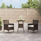 Zwarte tuinset van poly rattan en gepoedercoat staal voor comfort - Bruin en wit - Tuinsets