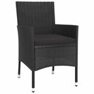 Zwarte tuinset van poly rattan en gepoedercoat staal voor comfort - Tuinsets