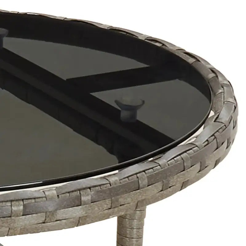 Zwarte tuinset van poly rattan en gepoedercoat staal voor comfort - Tuinsets