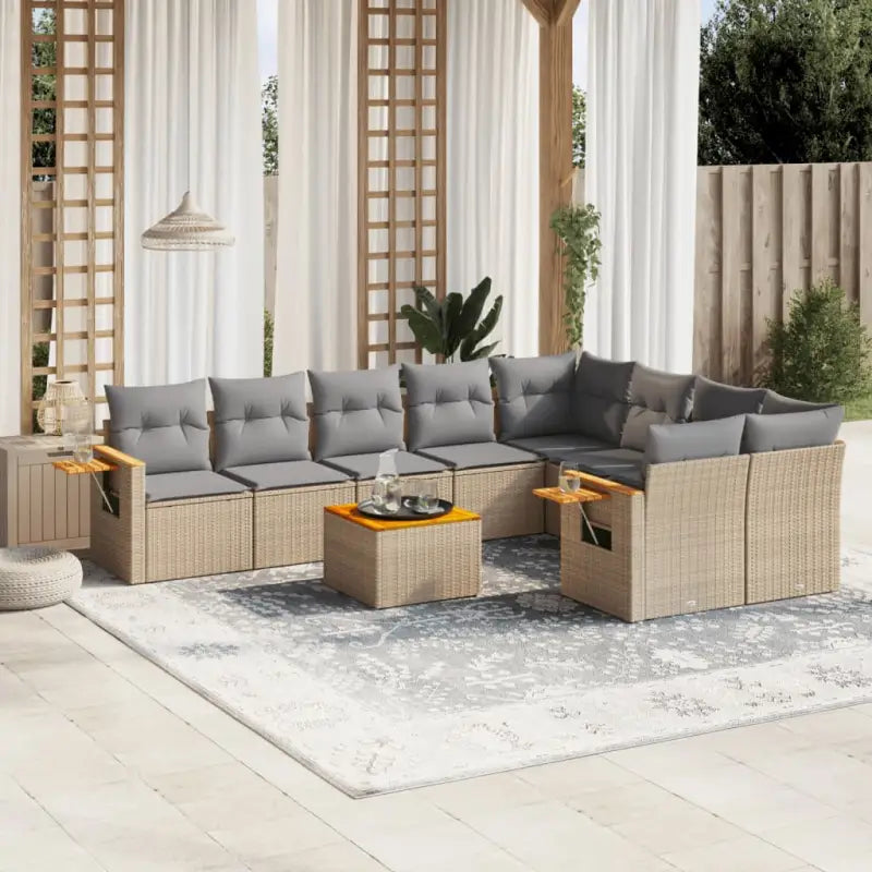 Zwarte tuinsets met waterdichte tas en gepoedercoat staal - Beige en grijs / Met tafel - Tuinsets