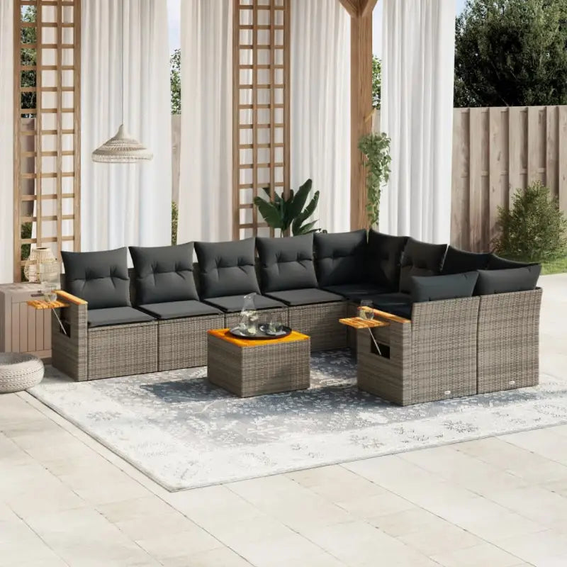 Zwarte tuinsets met waterdichte tas en gepoedercoat staal - Grijs / Met tafel - Tuinsets