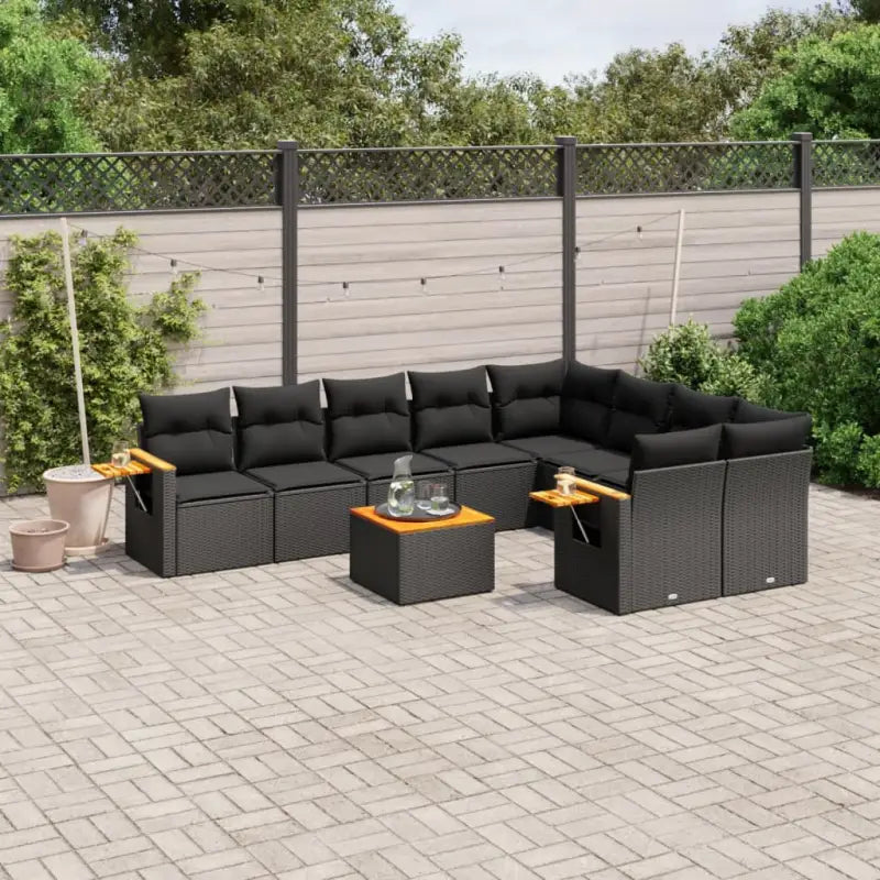 Zwarte tuinsets met waterdichte tas en gepoedercoat staal - Zwart / Met tafel - Tuinsets