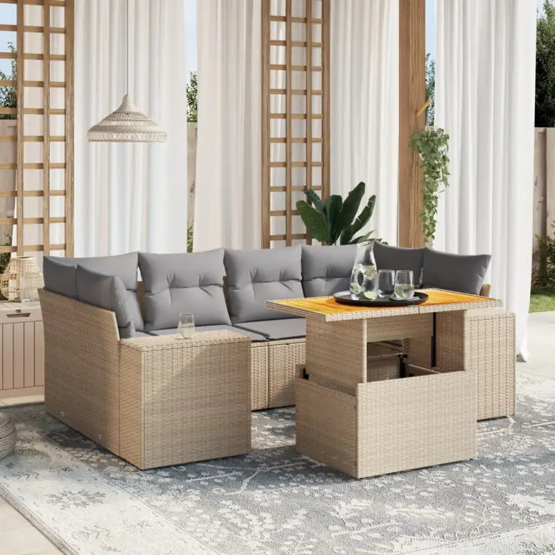 Zwarte tuinsets van gepoedercoat staal voor comfort en stijl - Beige en grijs / zonder opbergruimte - Tuinsets