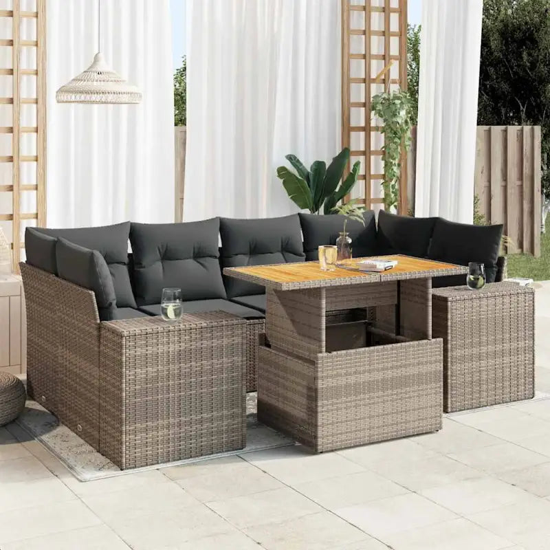 Zwarte tuinsets van gepoedercoat staal voor comfort en stijl - Grijs / met opbergruimte - Tuinsets