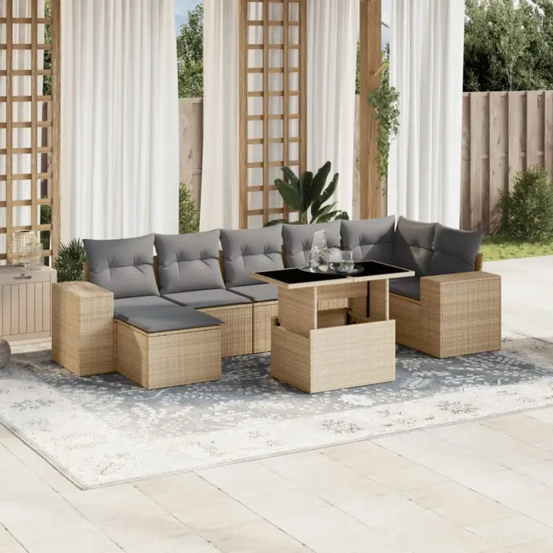 Zwarte tuinsets van gepoedercoat staal voor comfortabel buiten genieten - Beige en grijs / zonder opbergruimte