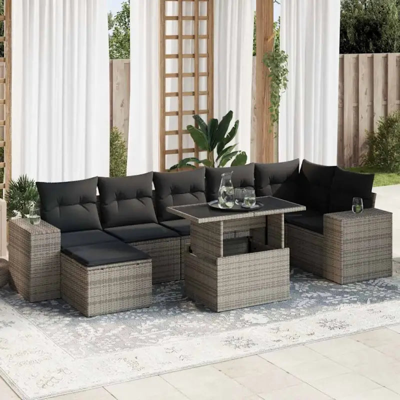 Zwarte tuinsets van gepoedercoat staal voor comfortabel buiten genieten - Grijs / met opbergruimte - Tuinsets
