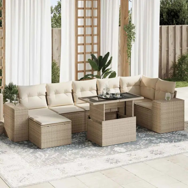 Zwarte tuinsets van gepoedercoat staal voor comfortabel buiten genieten - beige en crèmekleurig / met opbergruimte