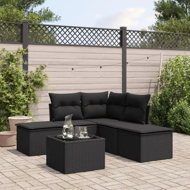Zwarte tuinstoelenset met waterdichte tas en gepoedercoat staal - Zwart / Met tafel - Tuinsets