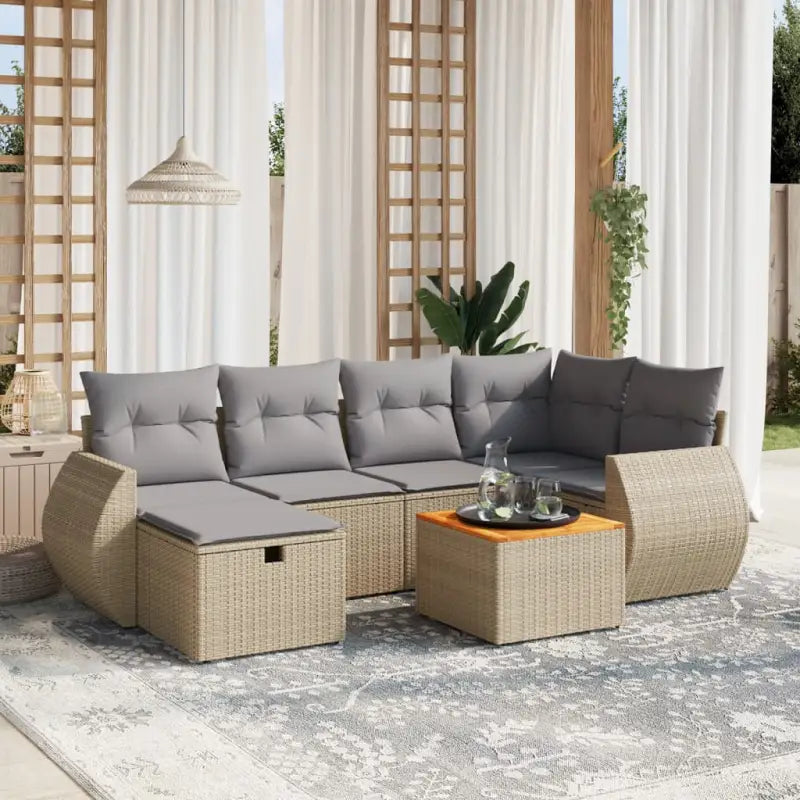Zwarte tuinstoelset met gepoedercoat staal voor buiten ontspanning - Beige en grijs / zonder opbergruimte - Tuinsets