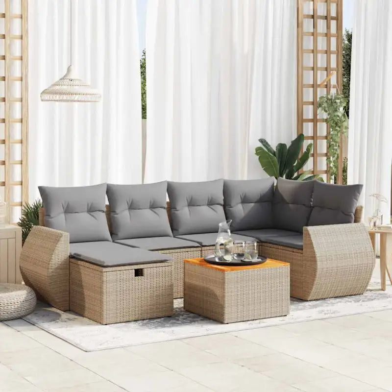 Zwarte tuinstoelset met gepoedercoat staal voor buiten ontspanning - Beige en grijs / met opbergruimte - Tuinsets