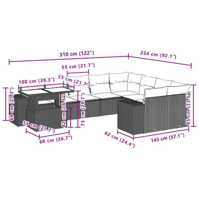 Zwarte tuinstoelset van gepoedercoat staal met comfortabele afmetingen - Tuinsets