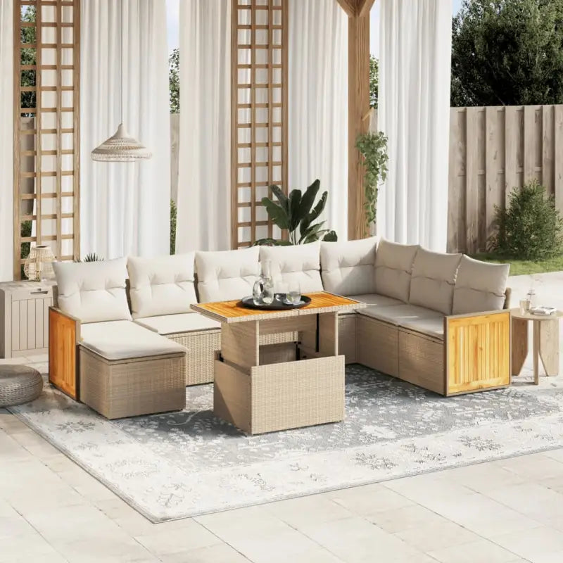 Zwarte tuinstoelset van gepoedercoat staal met comfortabele afmetingen - beige en crèmekleurig / zonder opbergruimte