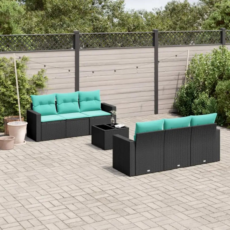 Zwarte tuinstoelset van gepoedercoat staal met comfortabele afmetingen - Zwart en blauw - Tuinsets