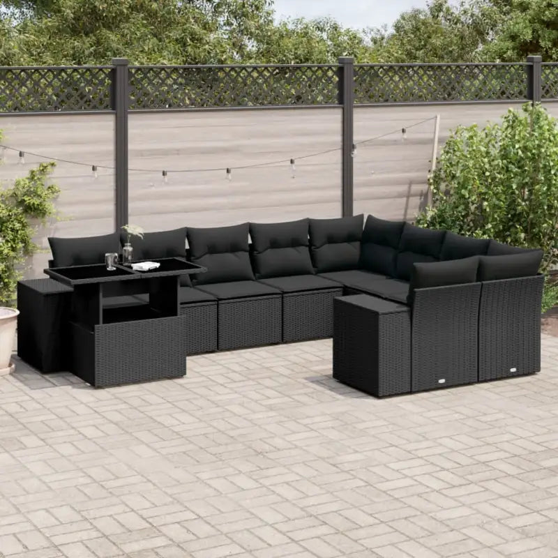 Zwarte tuinstoelset van gepoedercoat staal met comfortabele afmetingen - Zwart - Tuinsets