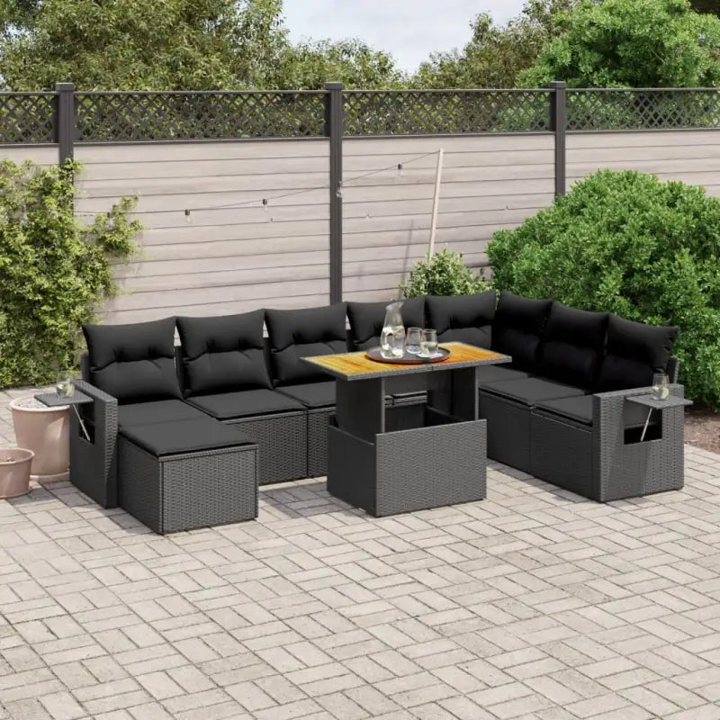 Zwarte tuinstoelset van gepoedercoat staal met elegante afmetingen - Zwart / zonder opbergruimte - Tuinsets