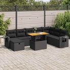 Zwarte tuinstoelset van gepoedercoat staal met elegante afmetingen - Zwart / met opbergruimte - Tuinsets