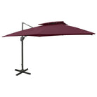Zweefparasol met dubbel dak voor schaduw en bescherming bij zware regenval - Zwart / 300 x 400 cm / 1 - Parasols