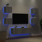Zwevend tv-meubel in grijs sonoma met rgb led-verlichting - Grijs sonoma / 1 - Tv-meubels