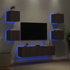 Zwevend tv-meubel in grijs sonoma met rgb led-verlichting - bruin eikenkleur / 1 - Tv-meubels