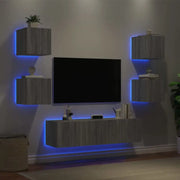 Zwevend tv-meubel in grijs sonoma met rgb led-verlichting - Tv-meubels