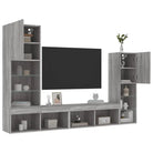Zwevend TV meubel in Grijs Sonoma met RGB LED-verlichting - Tv-meubels