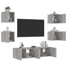 Zwevend tv-meubel in grijs sonoma met rgb led-verlichting - Tv-meubels