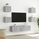 Zwevend tv-meubel in grijs sonoma met rgb led-verlichting - Tv-meubels