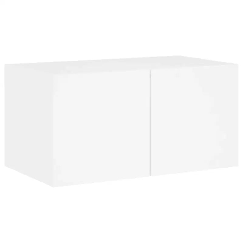 Zwevend tv-meubel met rgb led-verlichting en bewerkt hout - Tv-meubels