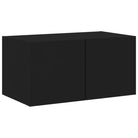 Zwevend tv-meubel met rgb led-verlichting van bewerkt hout - Tv-meubels