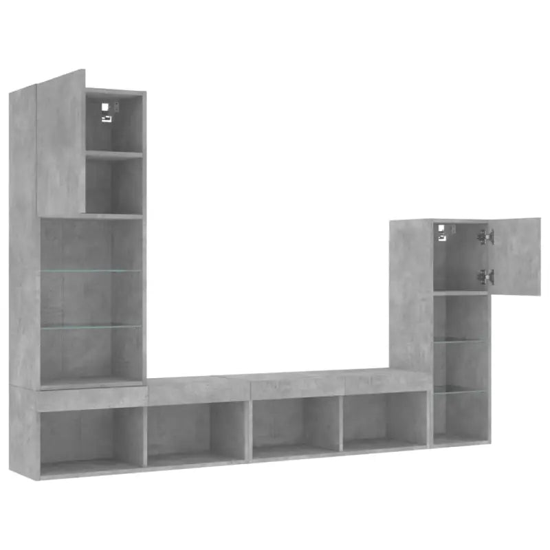 Zwevend tv-meubel van bewerkt hout met RGB LED-verlichting - Tv-meubels