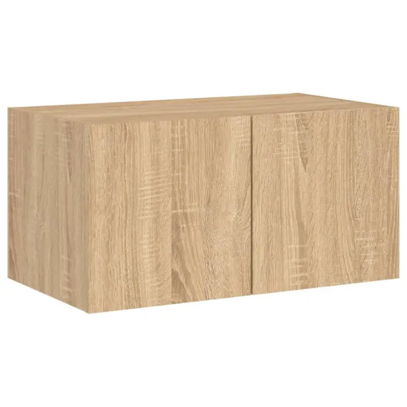 Zwevend Tv-Meubel van Bewerkt Hout met RGB LED-Verlichting - Tv-meubels