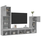 Zwevend tv-meubel van bewerkt hout met RGB LED-verlichting - Tv-meubels
