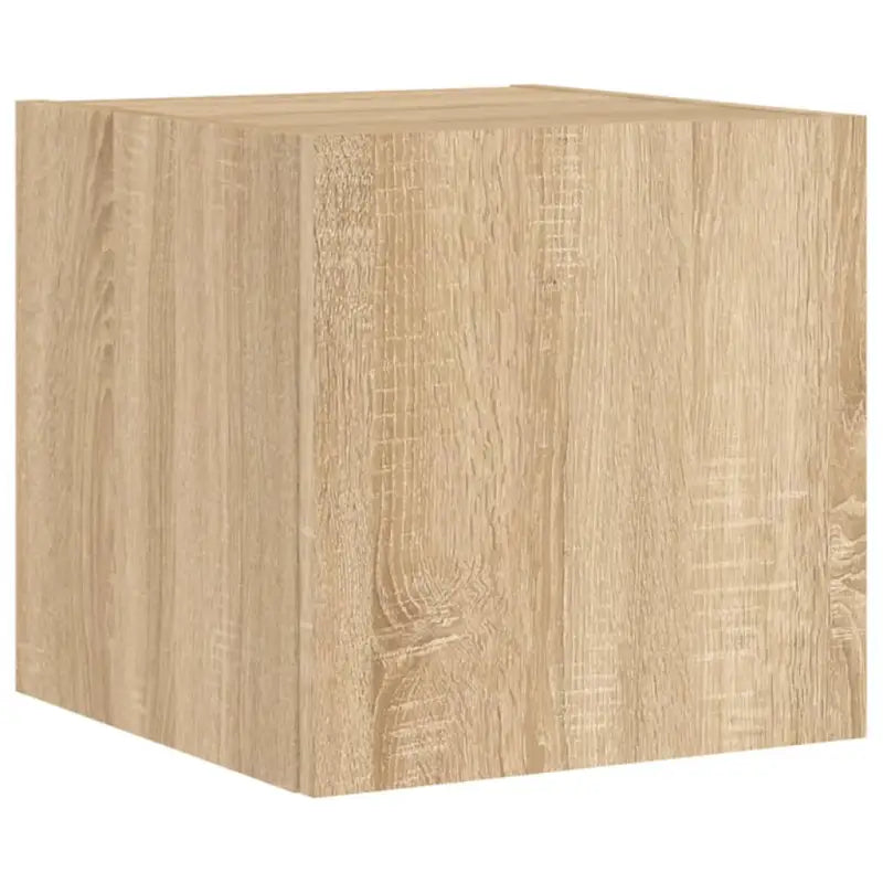 Zwevend Tv-Meubel van Bewerkt Hout met RGB LED-Verlichting - Tv-meubels