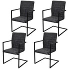 Zwevende eetkamerstoelen levering bevat voor modern interieurstijl - Zwart / 4 / Gestreept patroon - Eetkamerstoelen