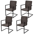 Zwevende eetkamerstoelen levering bevat voor modern interieurstijl - Donkerbruin / 4 / Gestreept patroon