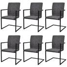 Zwevende eetkamerstoelen levering bevat voor modern interieurstijl - Donkergrijs / 6 / Gestreept patroon
