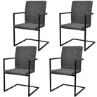 Zwevende eetkamerstoelen levering bevat voor modern interieurstijl - Donkergrijs / 4 / Gestreept patroon