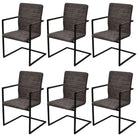 Zwevende eetkamerstoelen levering bevat voor modern interieurstijl - Donkerbruin / 6 / Gestreept patroon
