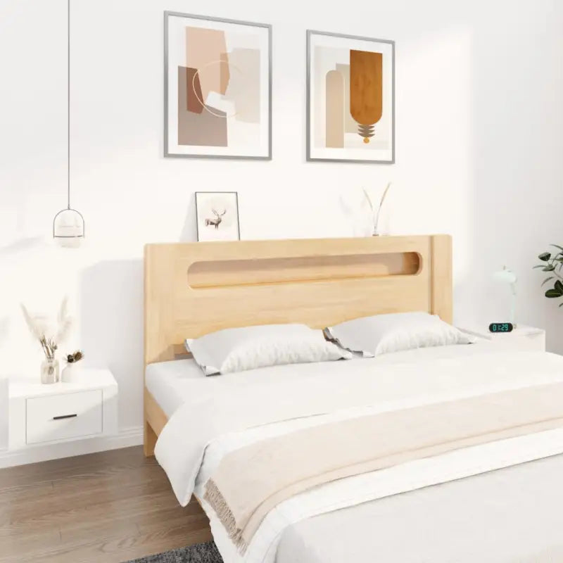 Zwevende nachtkastjes in grijs Sonoma eiken voor een tijdloos interieur - Hoogglans wit / 2 - Nachtkastjes